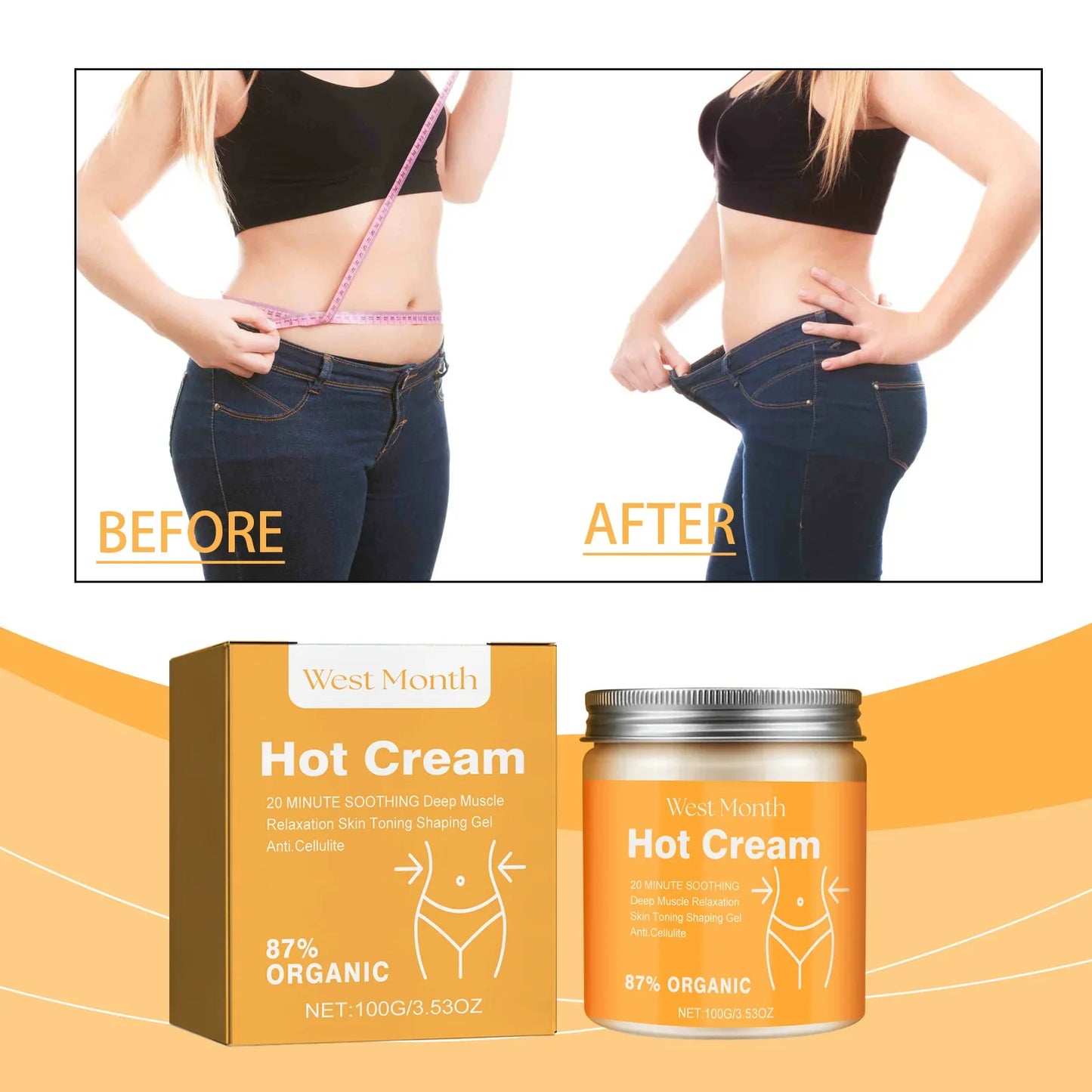 Creme Corporal Firmador West&Month 100g - Elasticidade, Hidratação e Iluminação da Pele