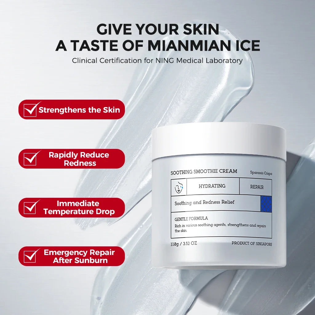 NING DERMOLOGIE SOOTHING SMOOTHIE CREAM INSTANTLY COOLS AND SOOTHES, PROVIDES DAILY REPAIR, AND NOURISHES THE SKIN'S OUTER LAYER