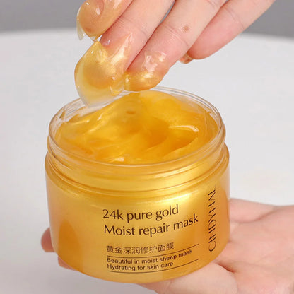 Creme Facial Ouro 24K 120g - Máscara Noturna Colagénio Hidratante
