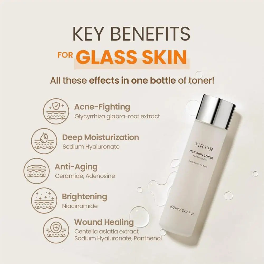 Tónico de Leite Hidratante 150ml - Ilumina e Clareia Pele Sensível com Reparação Suave