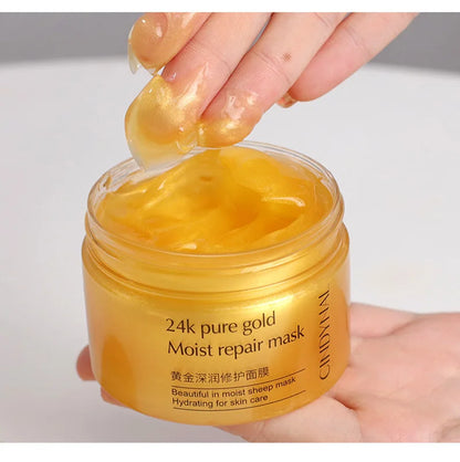 Creme Facial Ouro 24K 120g - Máscara Noturna Colagénio Hidratante