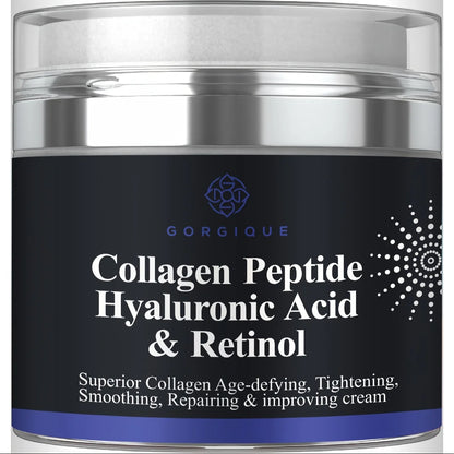 Creme de Péptidos de Colagénio Anti-Rugas 50ml - Ácido Hialurónico e Retinol Firmador