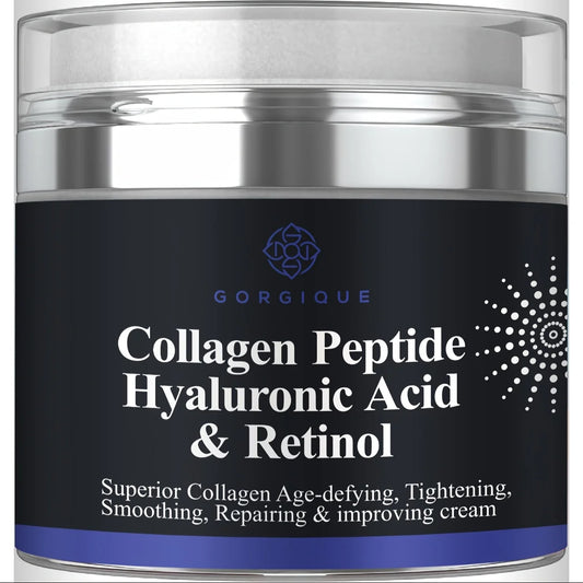 Creme de Péptidos de Colagénio Anti-Rugas 50ml - Ácido Hialurónico e Retinol Firmador
