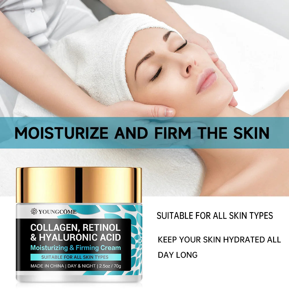 Creme Facial Retinol Colagénio 40g - Hidratante Nutritivo Pele Seca Rugosa Anti-Idade