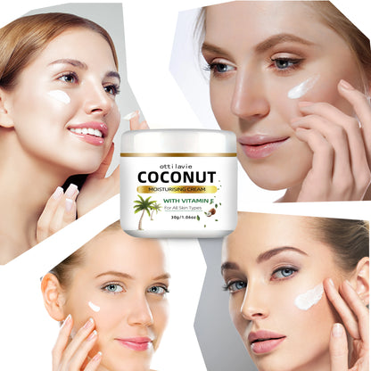 Creme Hidratante de Coco 24h com Vitamina E e Colagénio - Hipoalergénico para Todos os Tipos de Pele