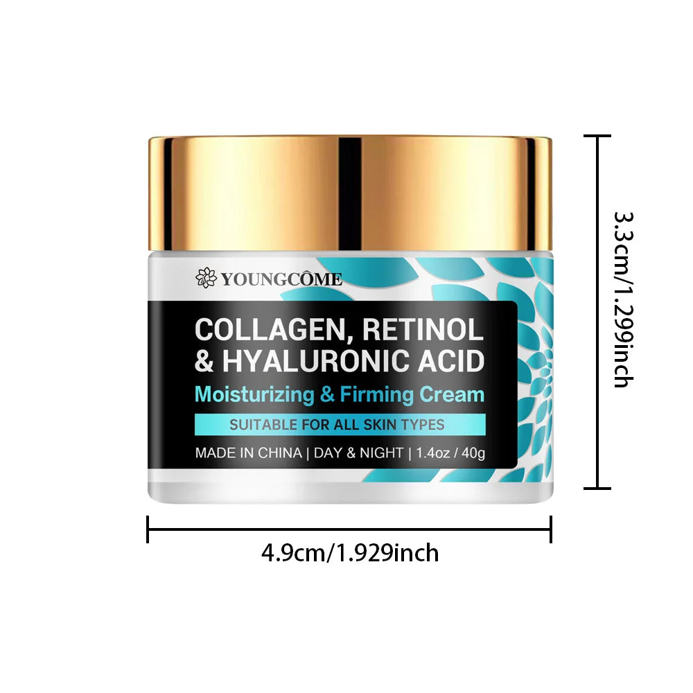 Creme Facial Retinol Colagénio 40g - Hidratante Nutritivo Pele Seca Rugosa Anti-Idade