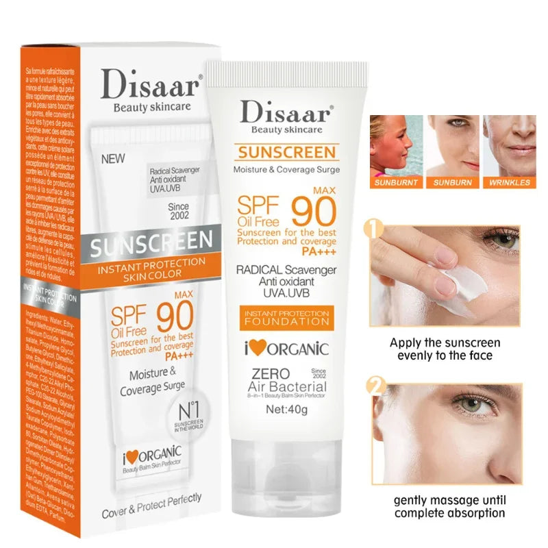 Protetor Solar Facial e Corporal SPF 90 - Anti-Idade Hidratante Clareador