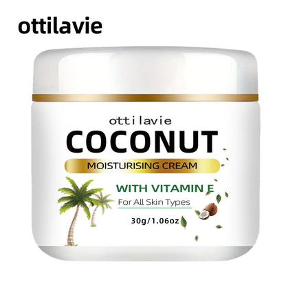 Creme Hidratante de Coco 24h com Vitamina E e Colagénio - Hipoalergénico para Todos os Tipos de Pele