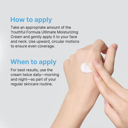 100mL Ultimate Moisturizing Cream Youthful Formula Collagen Niacinamide Centella Asiatica Hyaluronic Acid Wrinkles Spots Cream
