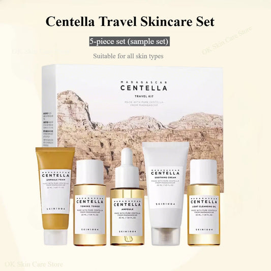 Kit de Viagem Coreano com Centella - 5 Peças Calmante e Hidratante