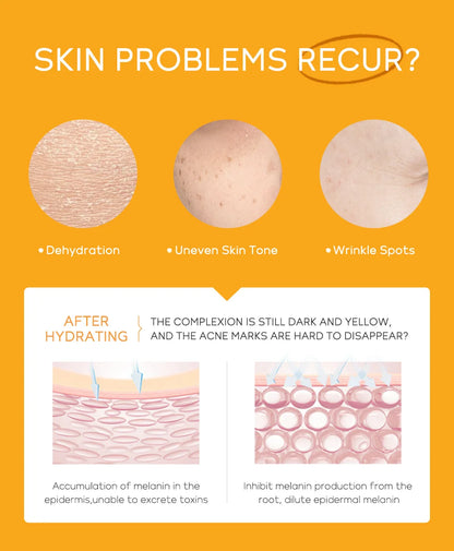Set Completo de Cuidados Faciais com Vitamina C - 5 Peças Hidratante Anti-Idade