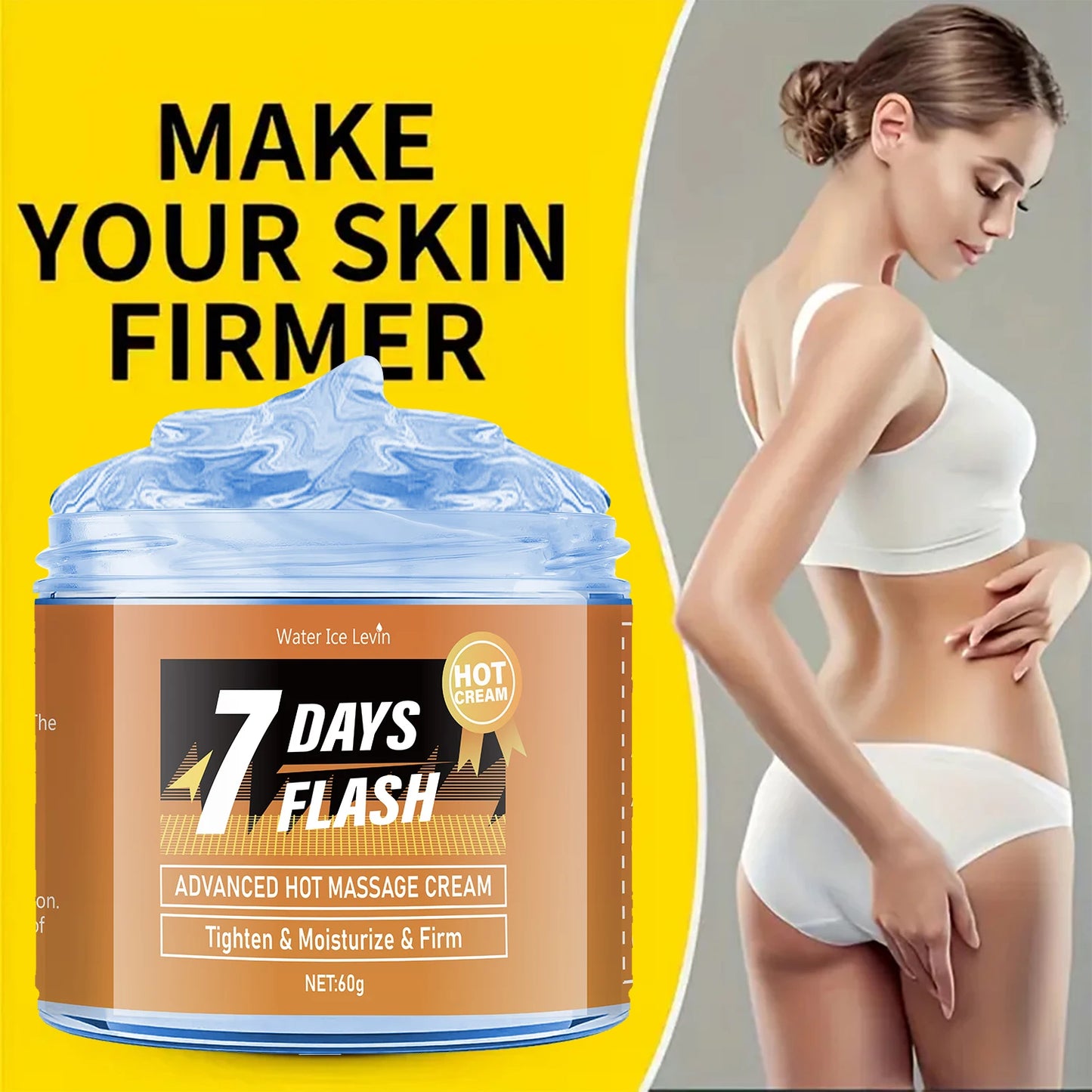 Creme de Massagem Hidratante 60g - Curcumina e Extratos Vegetais para Barriga e Pele Flácida