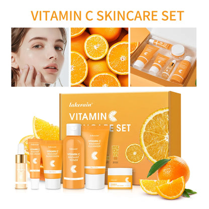 Set Vitamina C Completo - 6 Peças com Protetor Solar e Hidratação Profunda