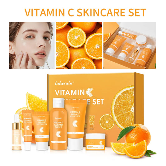 Set Vitamina C Completo - 6 Peças com Protetor Solar e Hidratação Profunda
