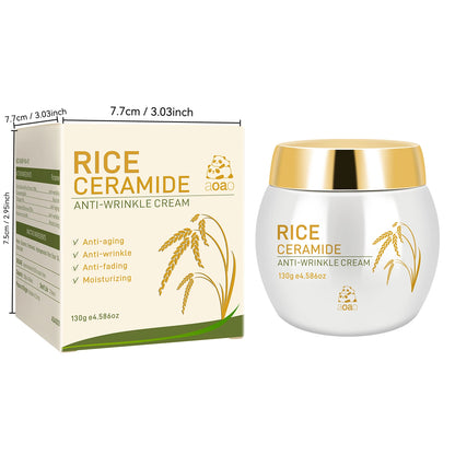 Creme de Arroz Anti-Rugas Colagénio - Hidratante Nutritivo com Ceramidas para Pele Firme