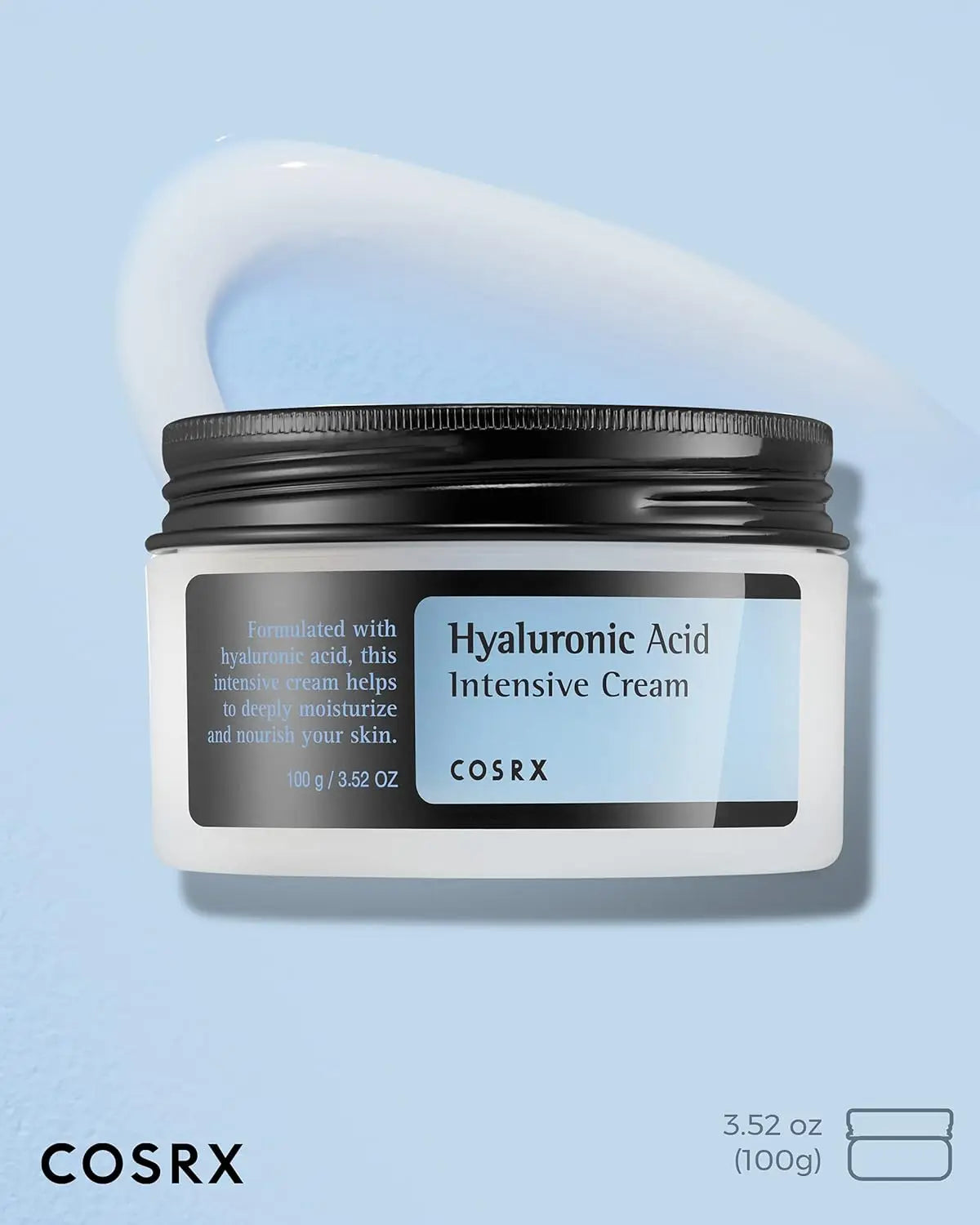 COSRX Creme Hidratante com Ácido Hialurónico 100g - Hidratação Duradoura para Pele Sensível