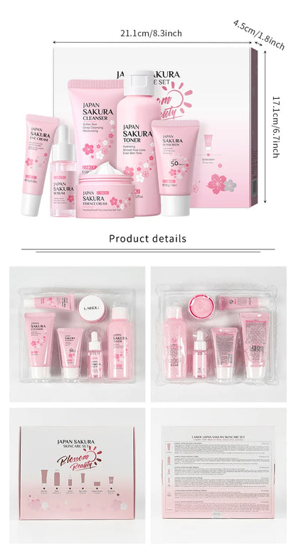 Set Presente Sakura Japonês - 6 Peças com Protetor Solar Gift Set