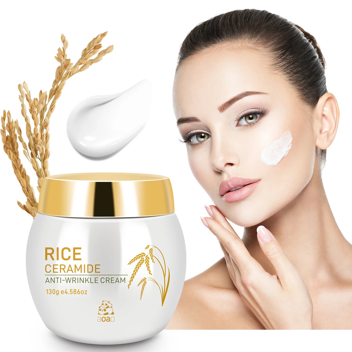 Creme de Arroz Anti-Rugas Colagénio - Hidratante Nutritivo com Ceramidas para Pele Firme
