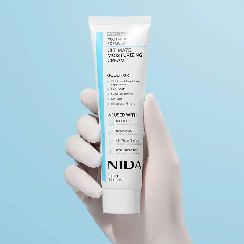 100mL Ultimate Moisturizing Cream Collagen Youthful Formula Niacinamide Centella Asiatica Hyaluronic Acid Wrinkles Spots Cream
