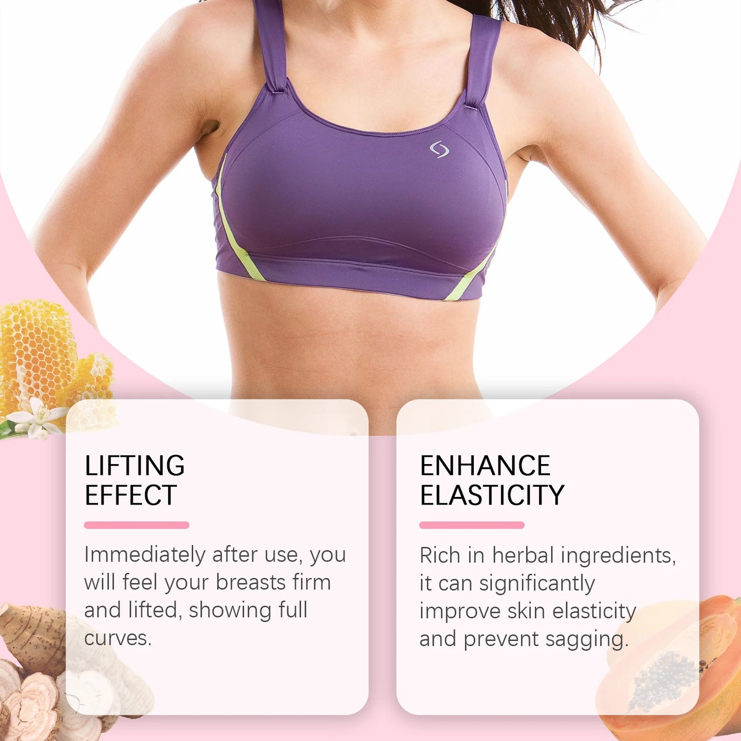 Creme Firmador de Peito Papaia e Pueraria - Geleia Real Tripeptídeo-1 Hidratante Elasticidade