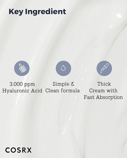 COSRX Creme Hidratante com Ácido Hialurónico 100g - Hidratação Duradoura para Pele Sensível
