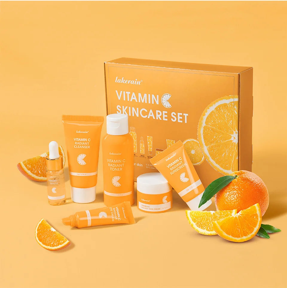 Set Vitamina C Completo - 6 Peças com Protetor Solar e Hidratação Profunda