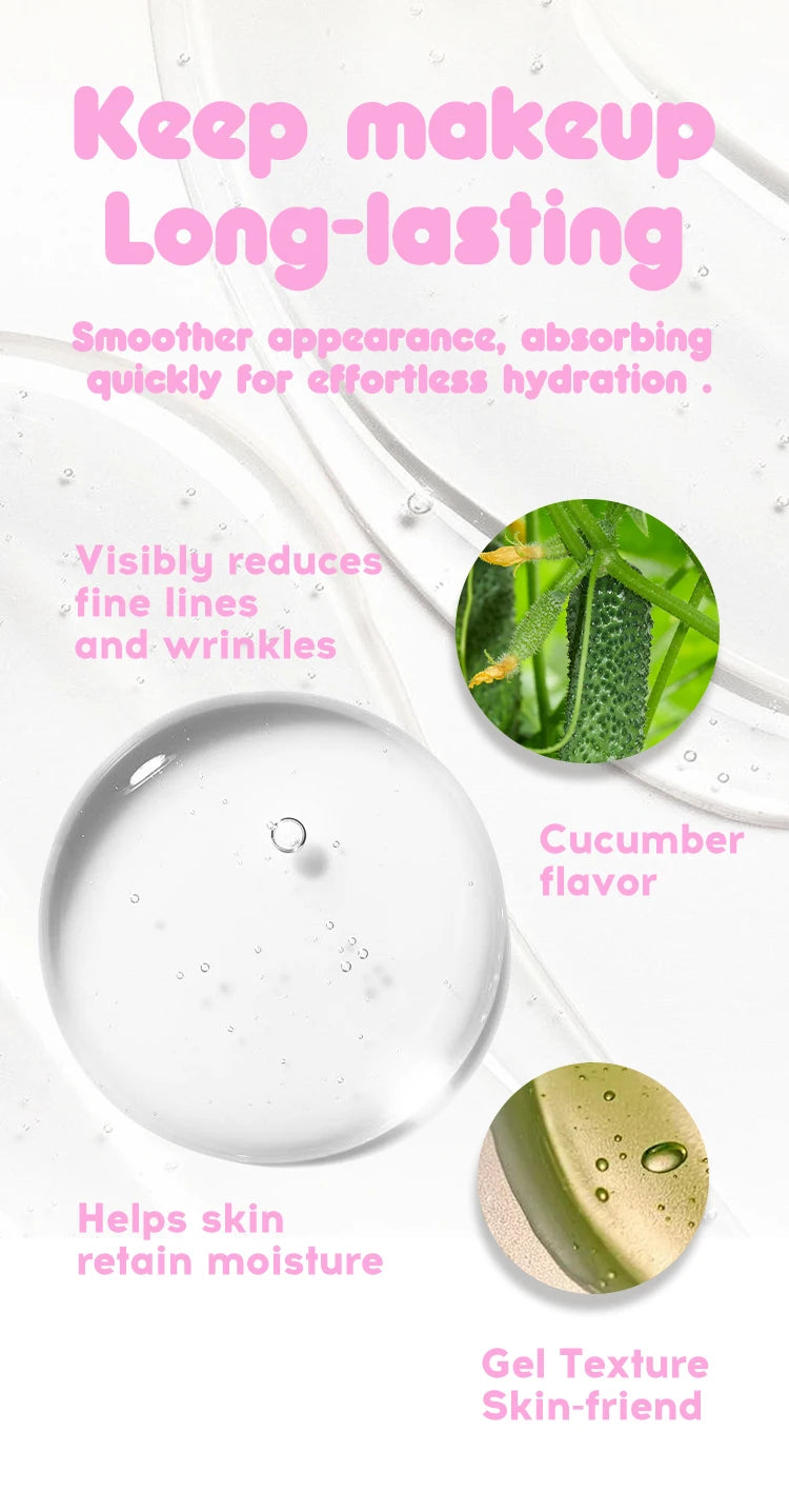 Hydration Boost Primer - Lightweight, Oil-Free, Matte Finish, Transparent Gel For All Skin Types, Natural Look Foundation Cream