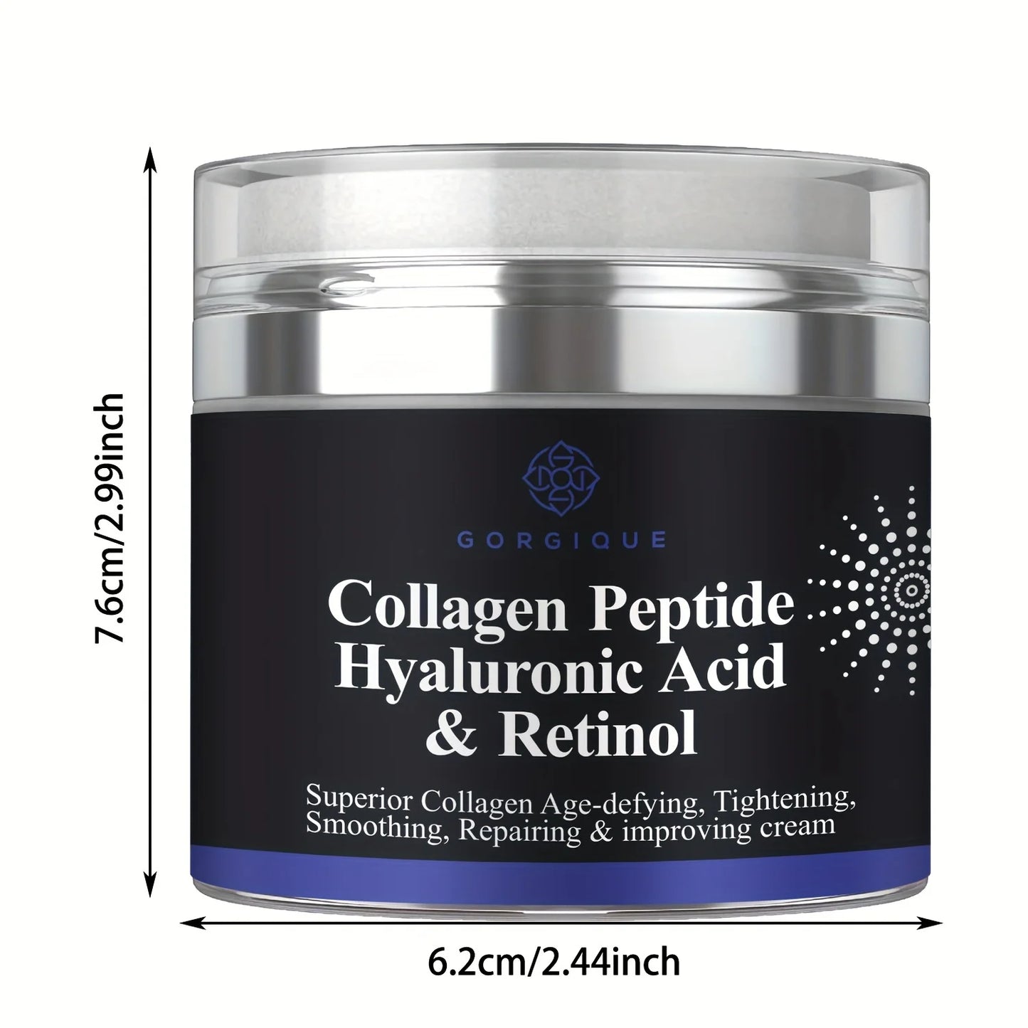 Creme de Péptidos de Colagénio Anti-Rugas 50ml - Ácido Hialurónico e Retinol Firmador