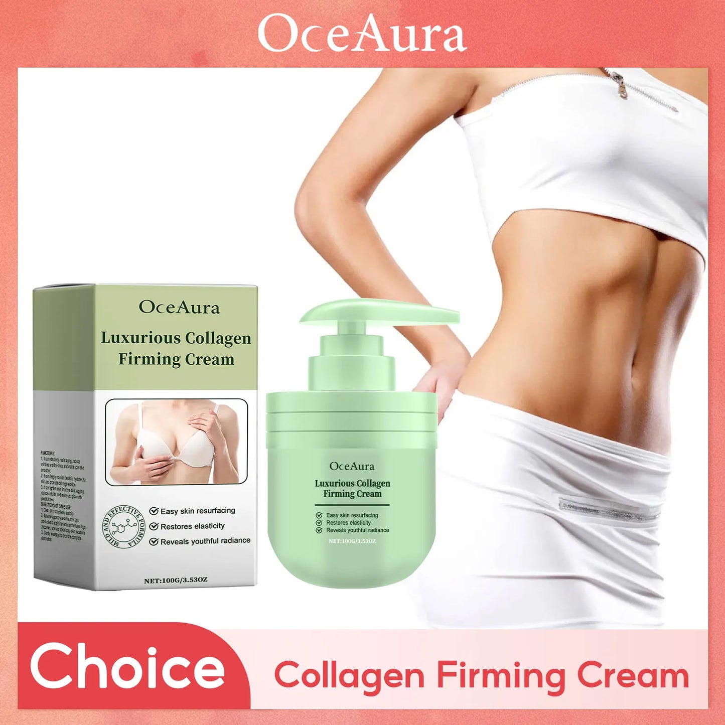 Creme Corporal de Colagénio Firmador 100g - Lifting Natural para Coxas, Glúteos e Peito