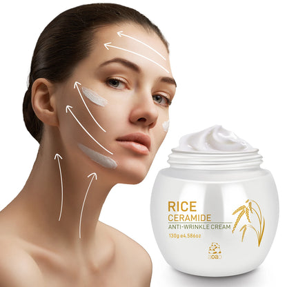 Creme de Arroz Anti-Rugas Colagénio - Hidratante Nutritivo com Ceramidas para Pele Firme