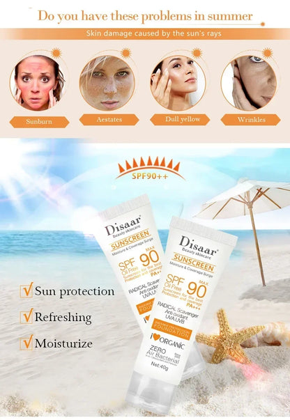 Protetor Solar Facial e Corporal SPF 90 - Anti-Idade Hidratante Clareador