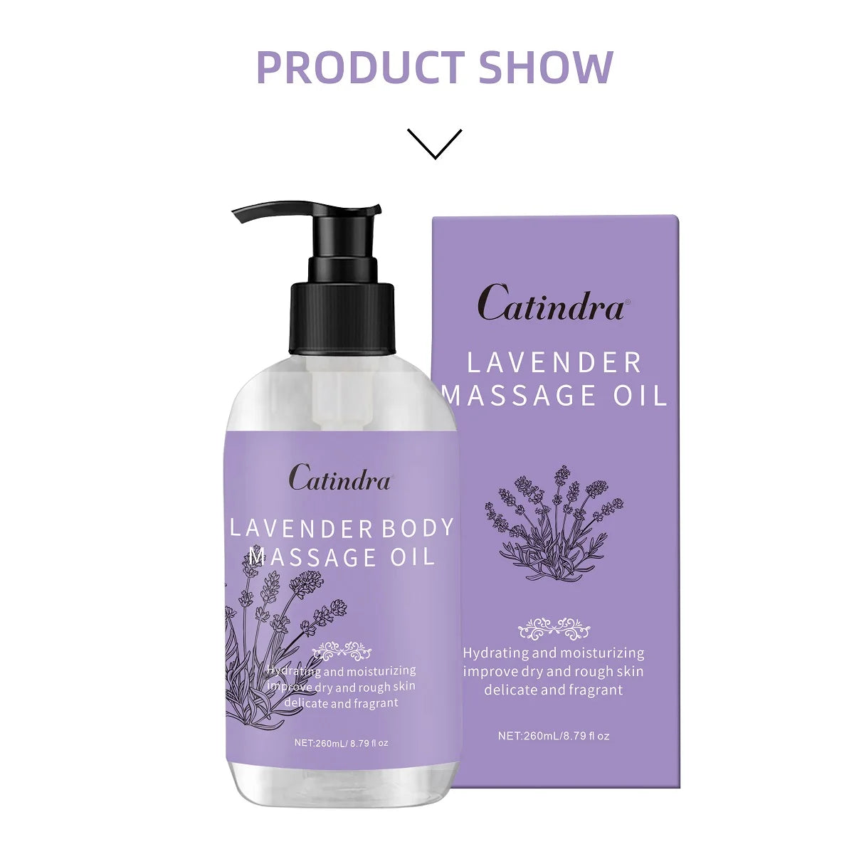 Óleo de Massagem Corporal Lavanda 260ml - Firmador com Colagénio