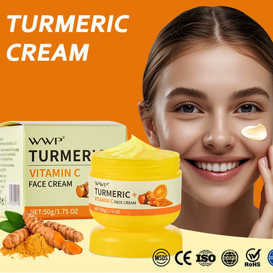 Creme Facial Açafrão Vitamina C 50g - Clareador Anti-Manchas Hidratante
