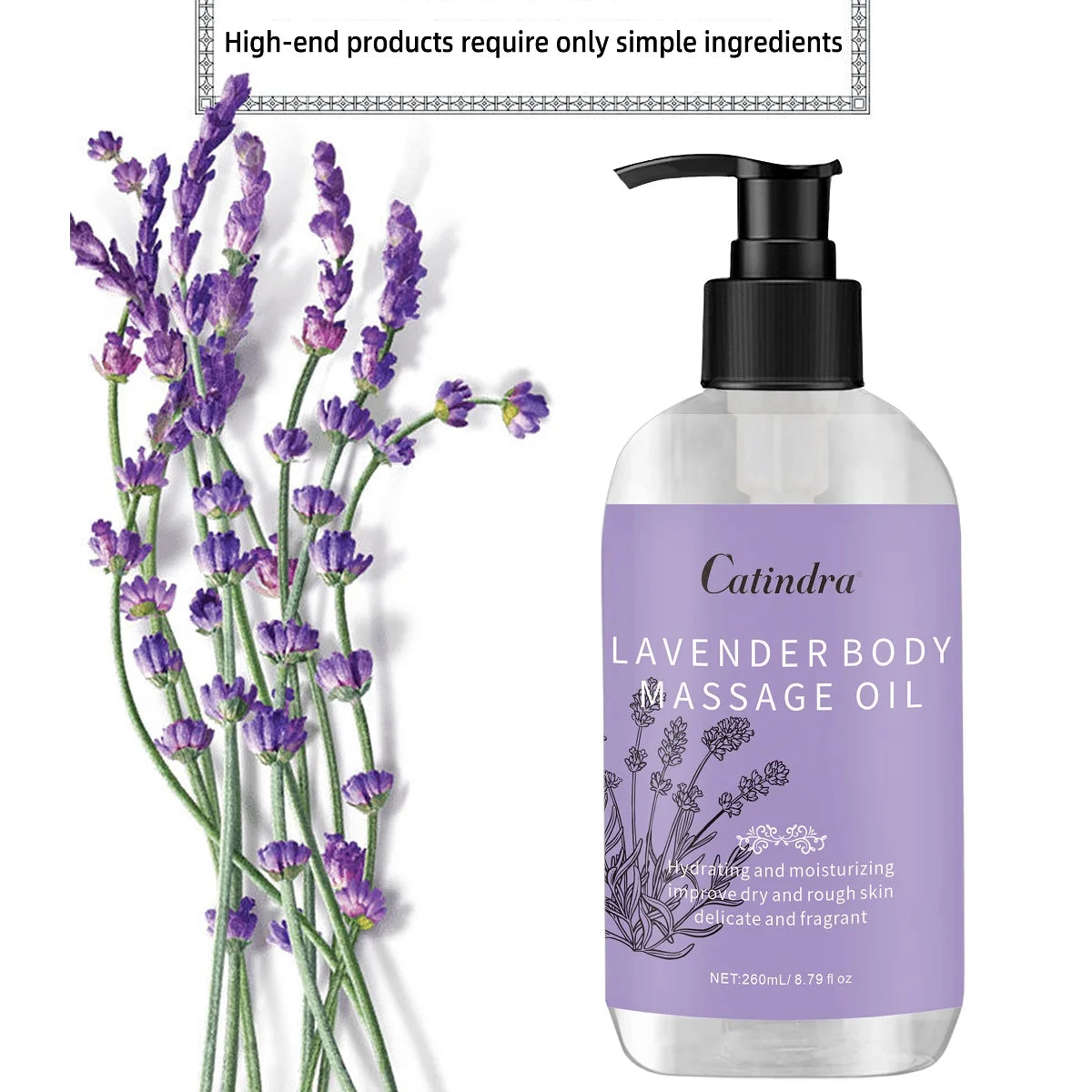 Óleo de Massagem Corporal Lavanda 260ml - Firmador com Colagénio
