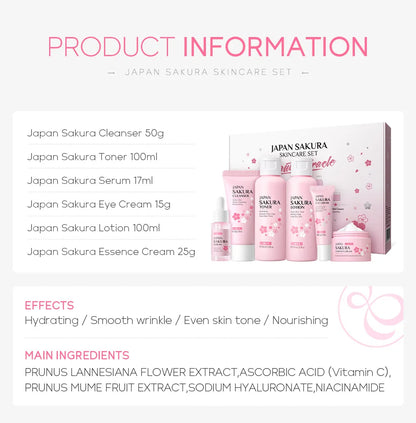 Kit Sakura LAIKOU Completo - 6 Peças Iluminador e Hidratante Premium