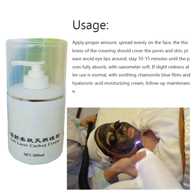 Gel de Carbono Laser 300ml - Rejuvenescimento Nd:YAG Branqueamento Redução Poros