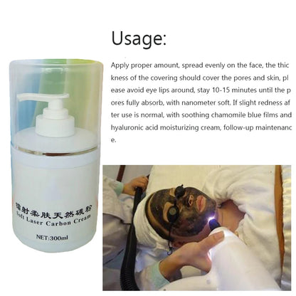 Gel de Carbono Laser 300ml - Rejuvenescimento Nd:YAG Branqueamento Redução Poros