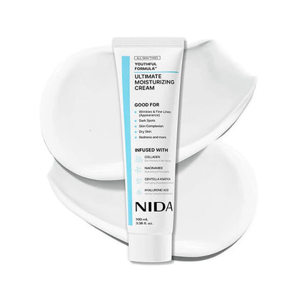 100mL Ultimate Moisturizing Cream Youthful Formula Collagen Niacinamide Centella Asiatica Hyaluronic Acid Wrinkles Spots Cream