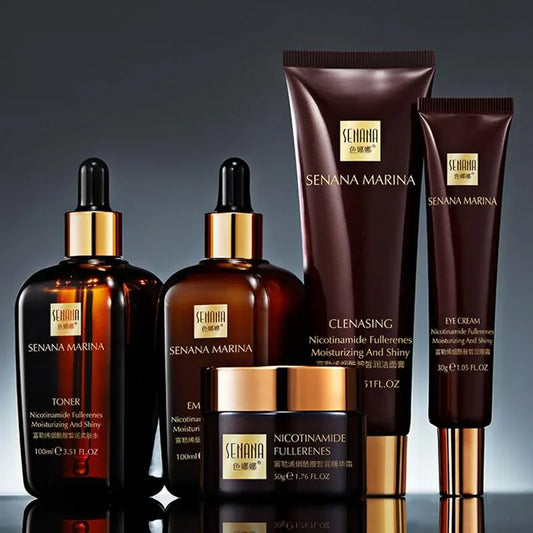 Fullerene Nicotinamide Skin Care Set Moisturizing Hydrating Face Cream Shrink Pore Control Oil Facial Skin Care