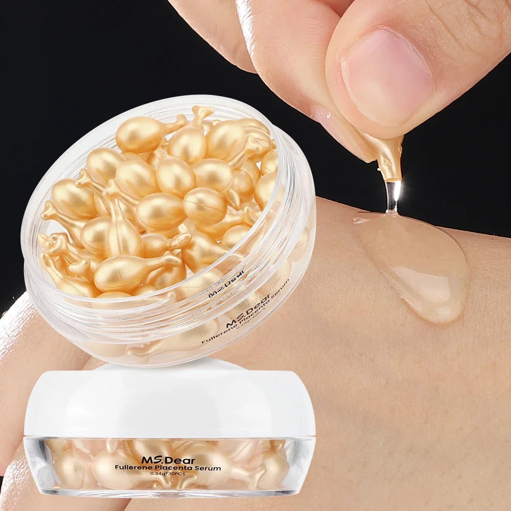 Cápsulas de Ácido Hialurónico 30 Peças - Sérum Hidratante Reparador e Firmador Facial