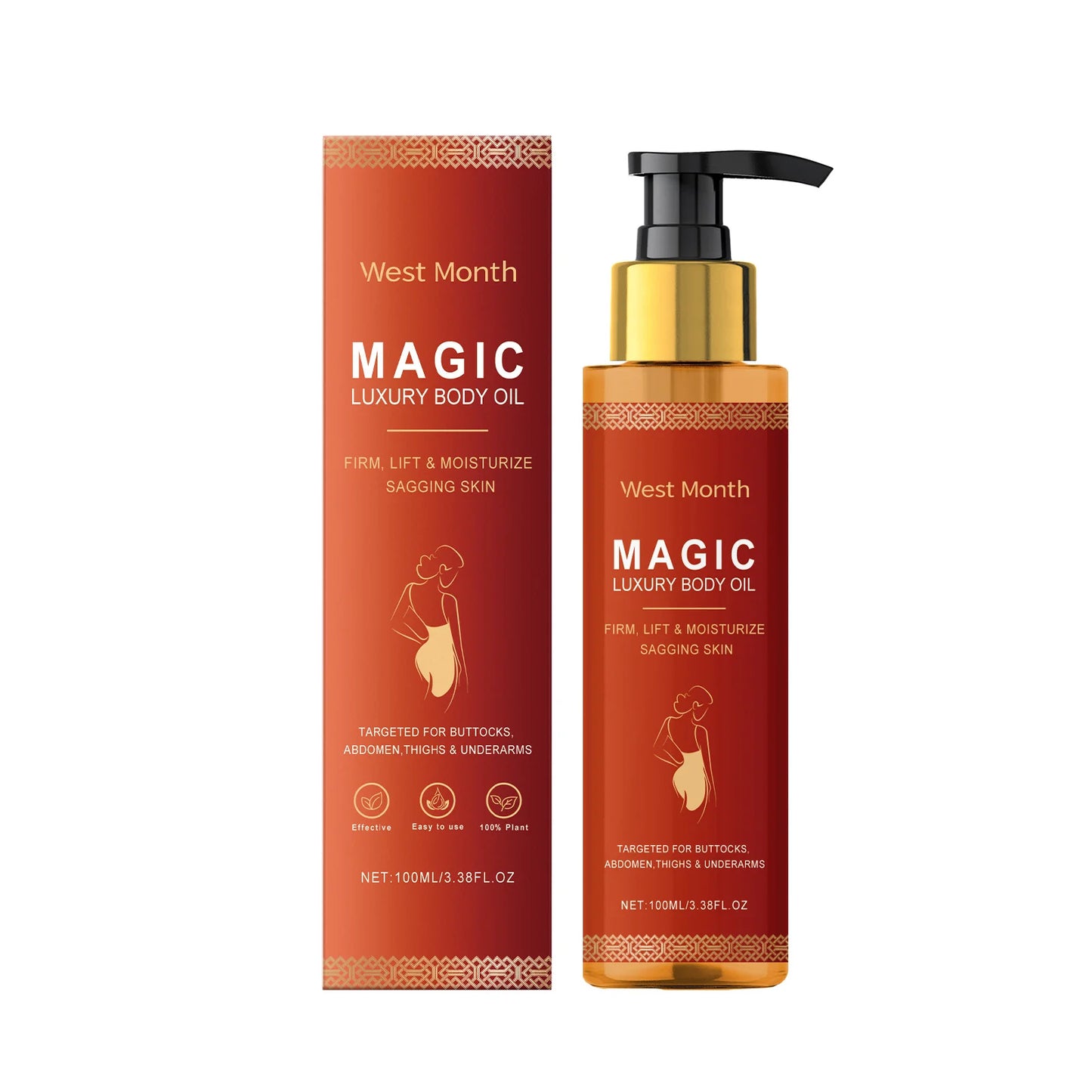Óleo Corporal Mágico de Luxo 100ml - Hidratação Profunda Firmeza Peito Coxas