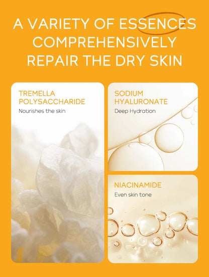 Set Completo de Cuidados Faciais com Vitamina C - 5 Peças Hidratante Anti-Idade