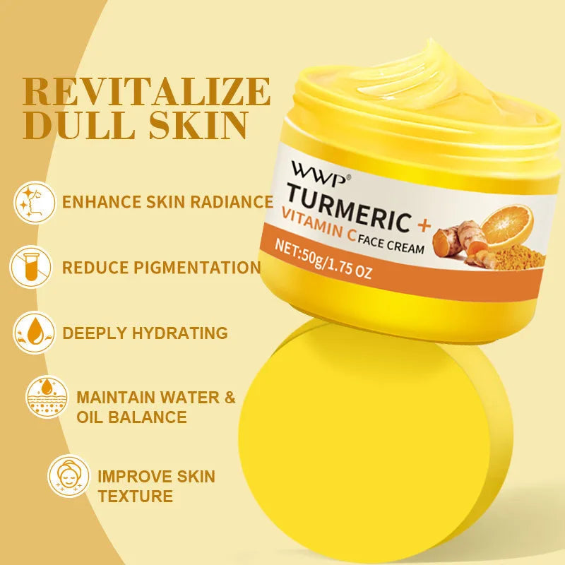 Creme Facial Açafrão Vitamina C 50g - Clareador Anti-Manchas Hidratante