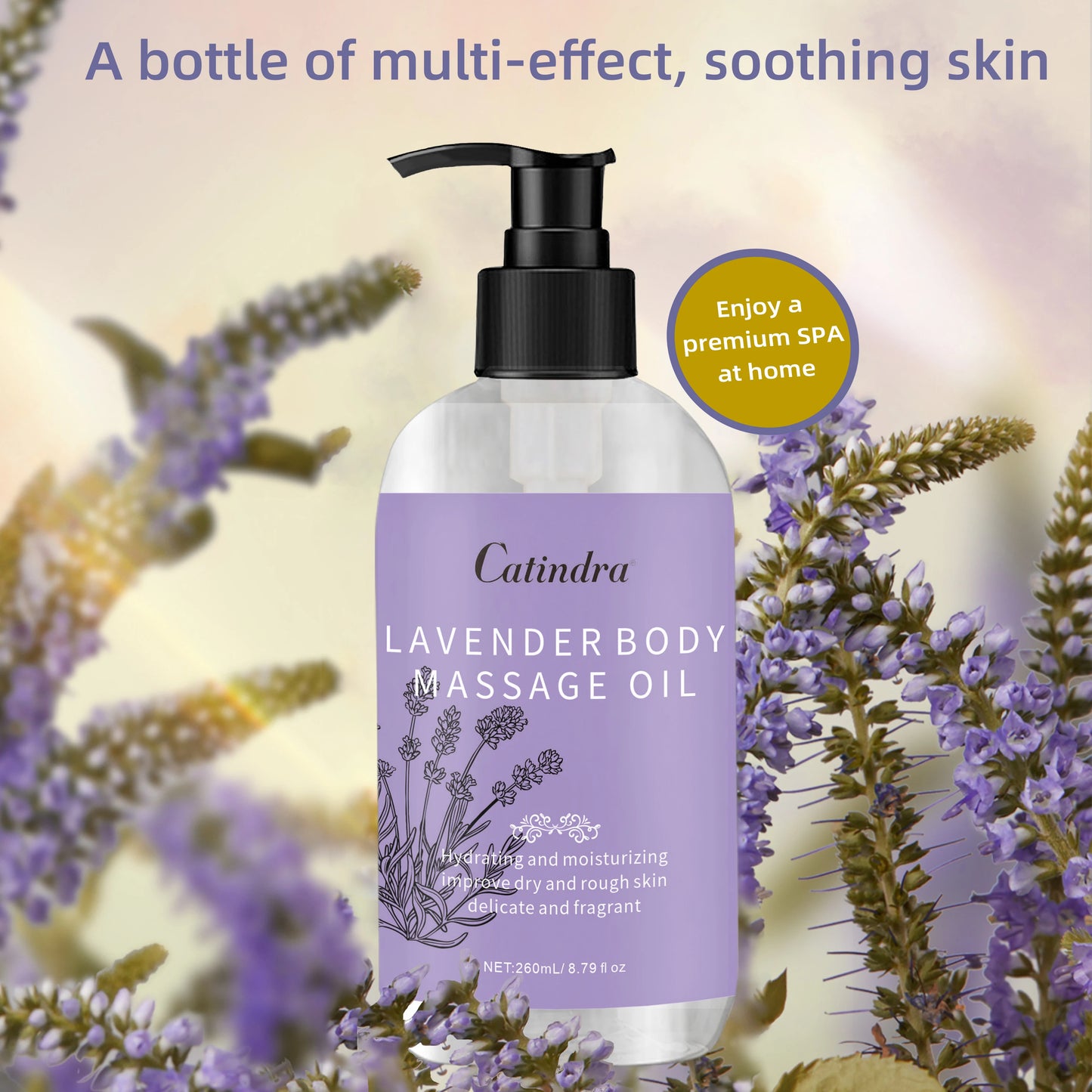 Óleo de Massagem Corporal Lavanda 260ml - Firmador com Colagénio
