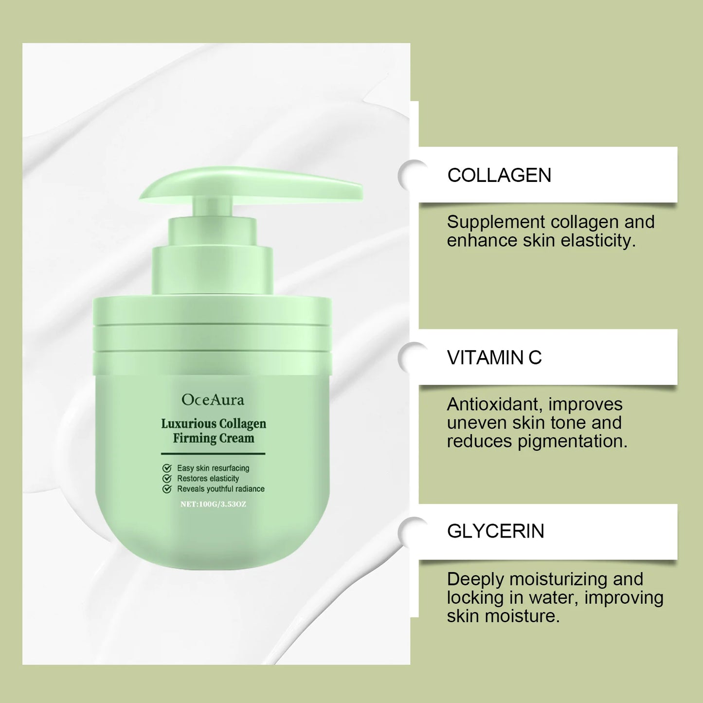 Creme Corporal de Colagénio Firmador 100g - Lifting Natural para Coxas, Glúteos e Peito