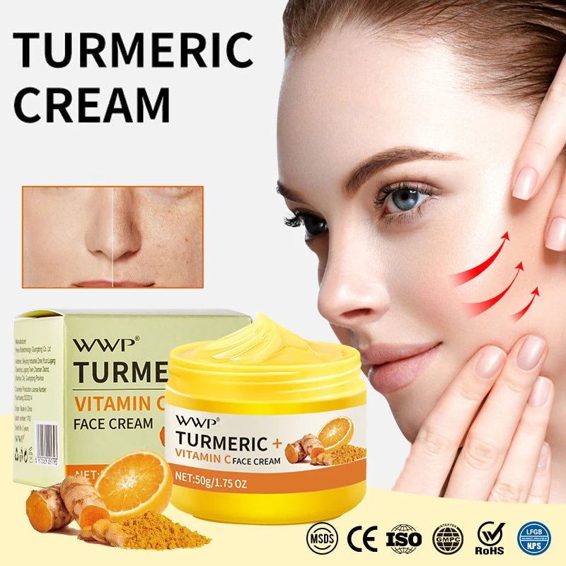 Creme Facial Açafrão Vitamina C 50g - Clareador Anti-Manchas Hidratante