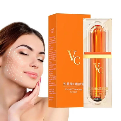 Creme Facial Vitamina C Branqueador - Fórmula 5 VC Anti-Idade Iluminador 30g