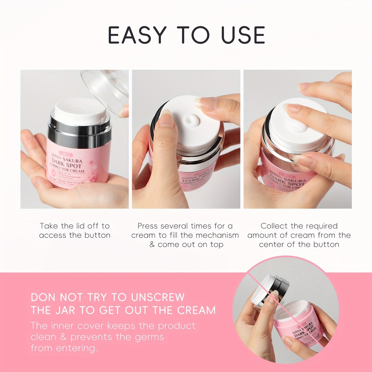 Creme Corretor Manchas Sakura 50ml - Vitamina C, E e Arbutina Anti-Idade Hipoalergénico